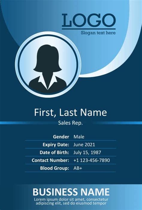 Image result for ID Card Examples