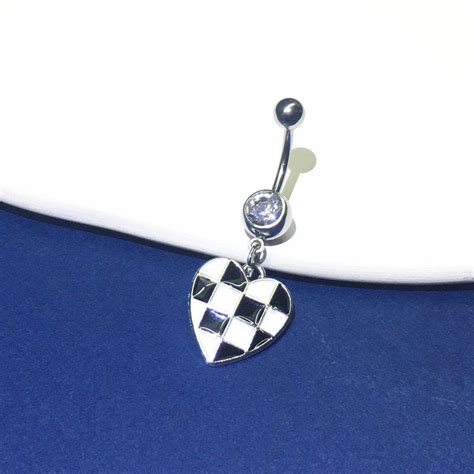 Plaid Heart Navel Belly Ring – CRAZE