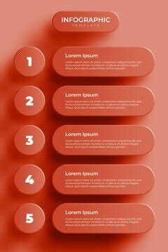 Numbered 3d infographic template with 5 steps | Premium PSD