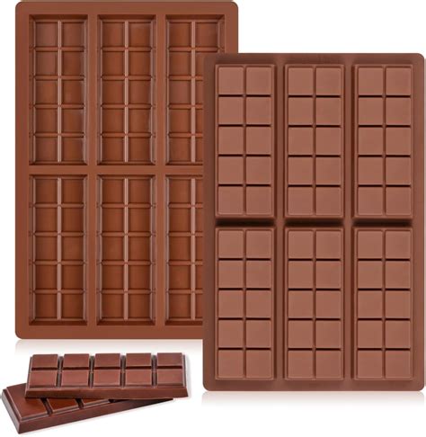 Amazon.com: Chocolate Bar Molds Deep Silicone Break-Apart Chocolate ...