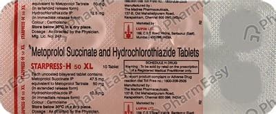 Starpress H Xl 50mg Strip Of 10 Tablets: Uses, Side Effects, Price ...