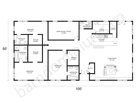 8 Incredible 50x100 Barndominium Floor Plans