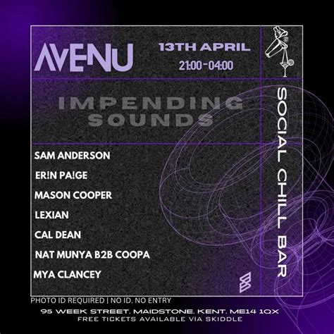 AVENU: Impending Sounds, The Social Chill Bar, Maidstone, April 13 to ...