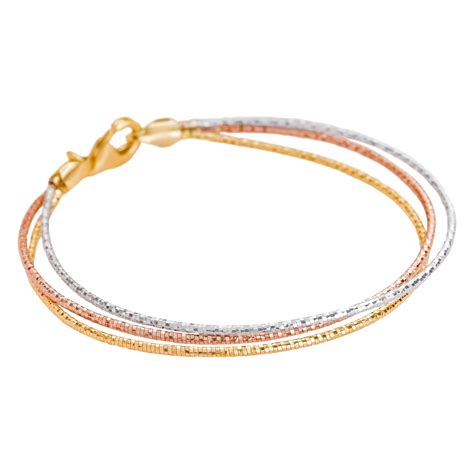 Buy ZAVYA 925 Sterling Silver Minimal Weave Triple Tone Plating ...