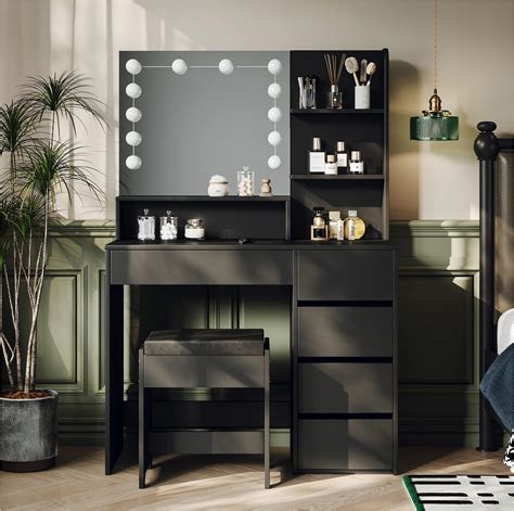 Amazon.com: JBLCC Makeup Vanity with Lights Mirror, Makeup Table Set ...