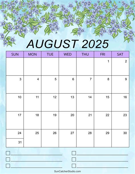 August 2025 Calendar (Free Printable) – Free Printables, Lettering, SVG ...