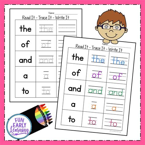 Free Printable Worksheets Handwriting-Practice Sight Words - Worksheets HQ