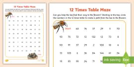 KS2 12 x Table Worksheet - Maths Resource