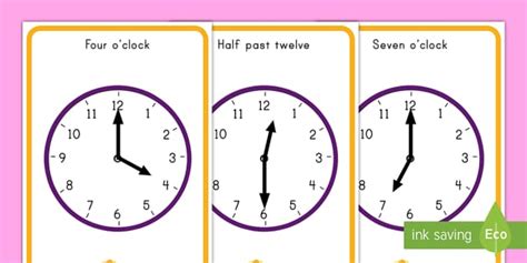 O'Clock and Half Past Time Posters (teacher made) - Twinkl