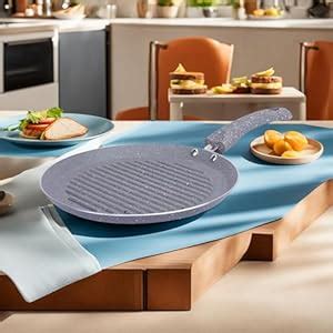 Buy Heart Home Aluminium 3 Layer Grill Pan Non Stick Tandoori Tawa for ...