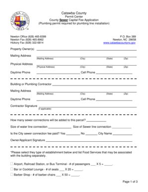 Fillable Online catawbacountync PO BOX 389 - Catawba County, NC ...