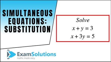 Image result for Simultaneous Equation Steps Using Substitution Math Site Youtube.com