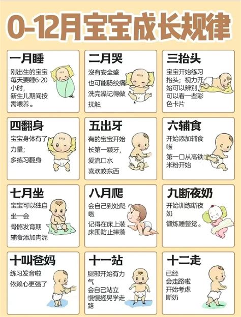 1一12个月宝宝行为表顺口溜（父母必须要知道的科学育儿妙招，宝宝0－12月的成长规律） | 说明书网