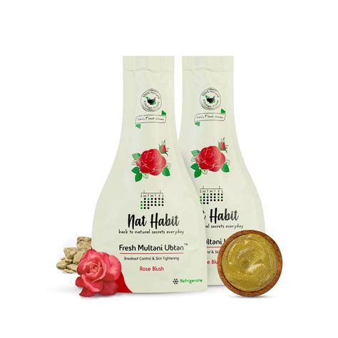 Nat Habit Face Ubtan- Rose Blush Multani Ubtan - Face Wash For Breakout ...