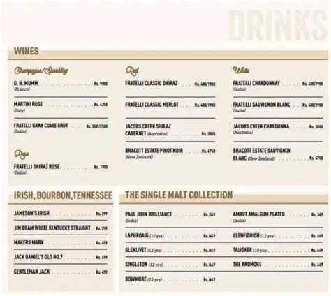 Menu at Bira 91 Taproom, Koramangala, Bengaluru