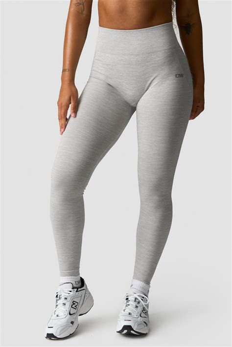 Smooth Seamless Tights Light Grey Melange | ICIW