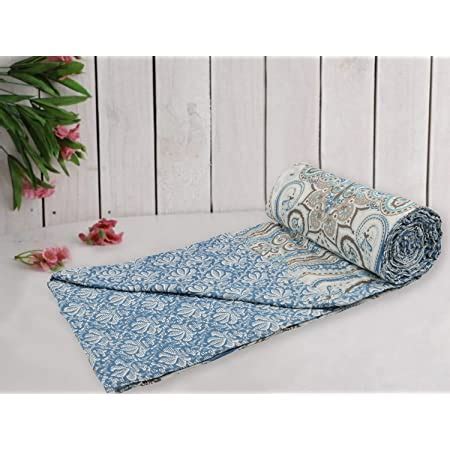 Buy Trance Home Linen 100% Cotton Reversible Dohar Single Bed Size ...