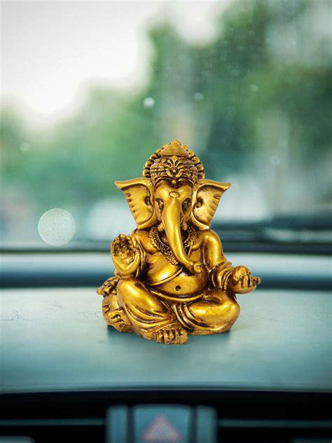 Buy | Gold-Toned Ganesh Showpiece | Tied Ribbons