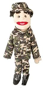 Buy Sunny Toys 28" Black-Haired Boy In Army Uniform Full Body Puppet ...