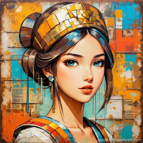 Mixed Media Princess Portrait | Stable Diffusion Online