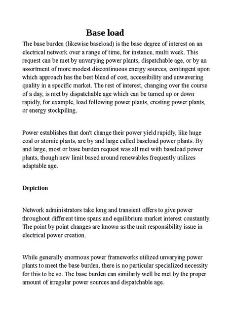 Base load - Ifah - Base load The base burden (likewise baseload) is the ...