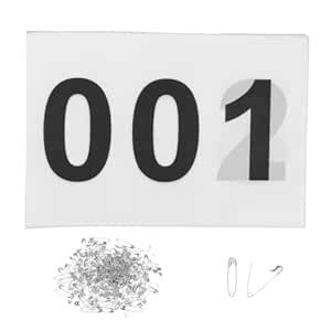 MERISHOPP 100Pcs Running Bibs 001-100 with Pins for Triathlon Sports ...