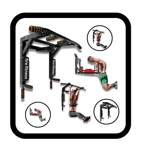 FIRE FITNESS wall mount pull up bar 3in1 for home gym equipment and ...