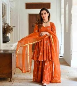 Nikhat Printed Kurta, Sharara & Dupatta Set - Buy Nikhat Printed Kurta ...