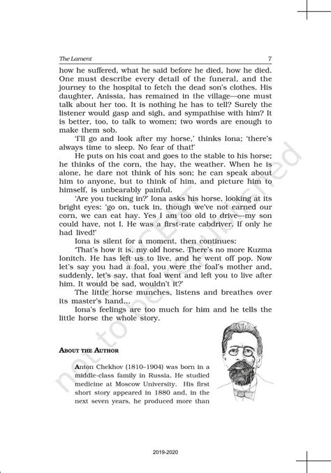 Short Stories 1 The Lament - NCERT Book of Class 11 English Woven Words