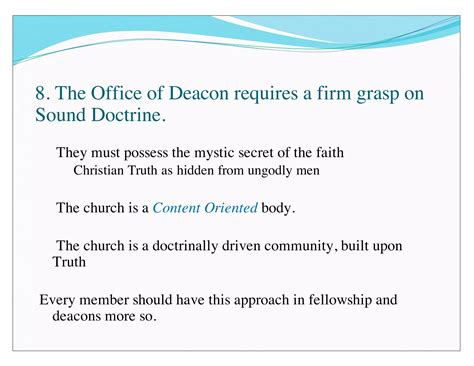 The biblical role of deacons in the church old powrpoint version | PDF