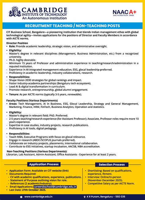 Non-Teaching Positions (Librarian, Lab Assistant, Admin Assistant ...