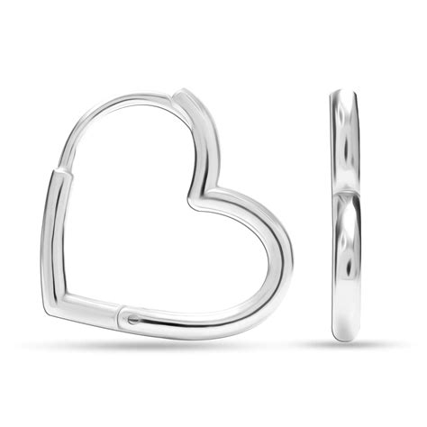 LeCalla - Buy 925 Sterling Silver Love Heart Silver Plated Hoop ...