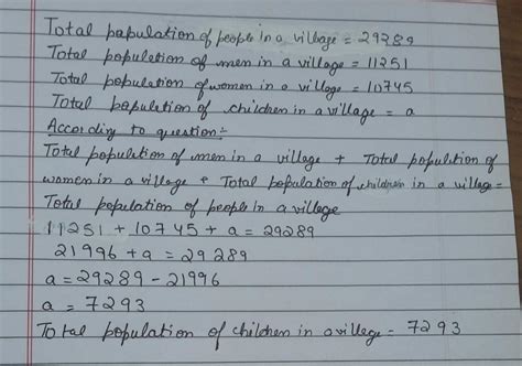 the population of a village is 29289,out of this 11251 are men,10745 ...