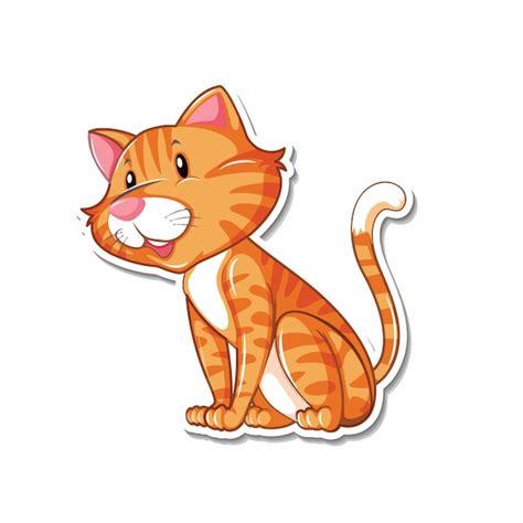 A cartoon cat with a white background that says cat | Premium AI ...