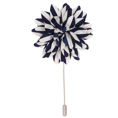 Buy Peluche Striped Petals - Blue Colored Brooch/Lapel Pin for Men at ...