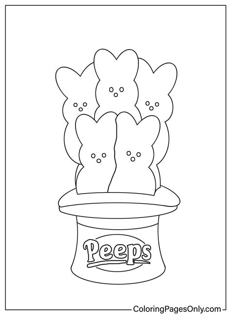 Peeps Coloring Pages Easter Printable Marshmallow Activities Activity ...