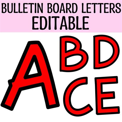 Printable Large Red Bulletin Board Alphabet Letters, Large Alphabet ...