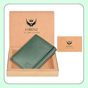 Buy LORENZ Trifold Closure Forest Green RFID Blocking Leather Wallet ...