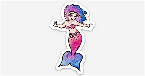 Cute Little Mermaid Girl by Lacy Chenault | Magnets | Sticker Mule India