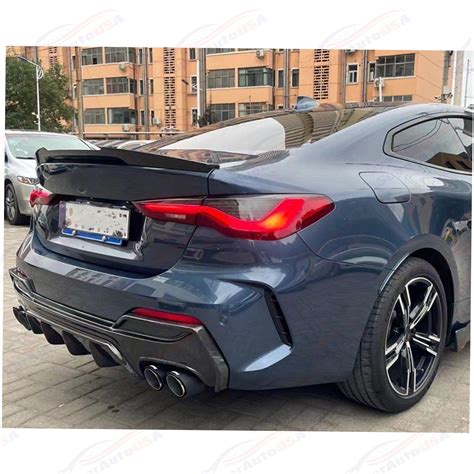 FITS 2021+ BMW G22 430i M440i M4 GLOSSY BLACK PSM STYLE TRUNK SPOILER WING | SuperAutoUSA