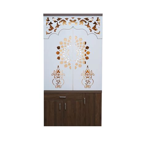 Alpine Willow 3X6 ft Wooden Big Temple for Home with Door I Mandir for ...