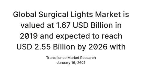 Global Surgical Lights Market is valued at 1.67 USD Billion in 2019 and ...