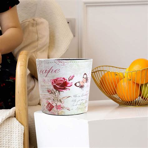 Buy Mini Desktop Trash can ，Desktop Wastebasket Trash Can, PU Leather ...