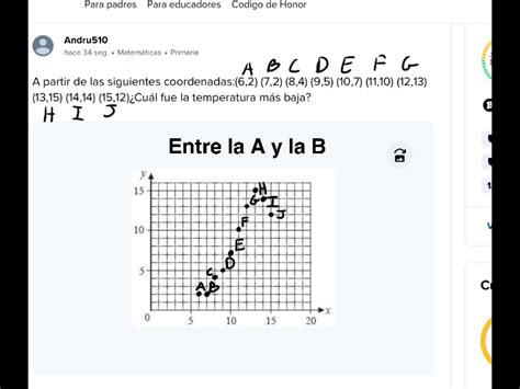 A partir de las siguientes coordenadas:(6,2) (7,2) (8,4) (9,5) (10,7 ...