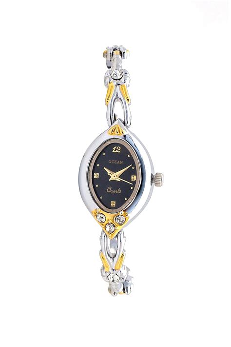 Ocean Analog Dial Watch with Chain for Women | Casual Office Wear Watch ...