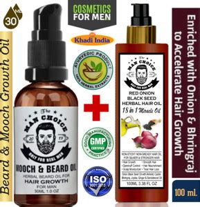 THE MAN CHOICE ONLY FOR REAL MAN NEW PREMIUM MOOCH & BEARAD GROWTH OIL ...
