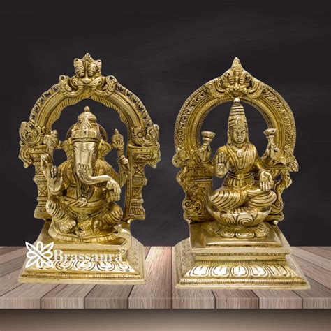 Brass Classic Lakshmi Ganesh Weight 3 kg & Height 7 Inch – Brassaura