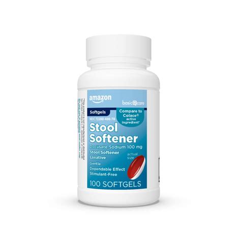 Amazon Basic Care Stool Softener Laxative Docusate Sodium 100mg Softgels - 100 Count | Buy Now ...