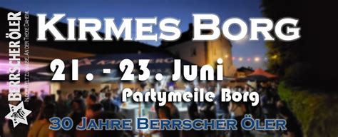 Berrscher Kirmes 2025, Partymeile Borg, Budingen, 21 June to 23 June ...