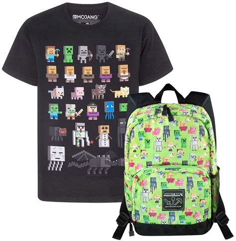 Buy Official Minecraft Steve Overworld Sprites Backpack and Sprites T ...